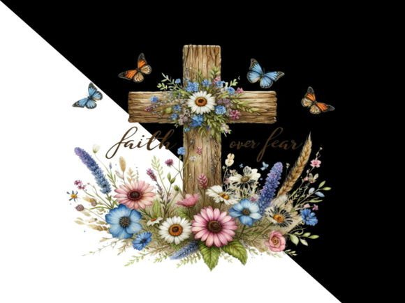 Review: Faith over Fear Cross Butterflies Embroidery Design